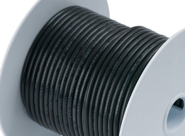Ancor Marine 114005 - Tinned Cooper Boat Cable 2ga Black, per foot