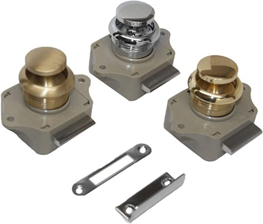 Sea-Dog Line 354-2243001 - Push Button Rim Latch, Chrome Brass