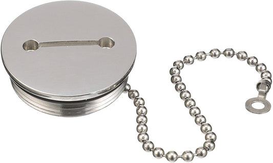 Attwood 66061 - Replacement Cap And Chain, 1-1/2'', Hose Gas Deck Fill, Stainless Steel