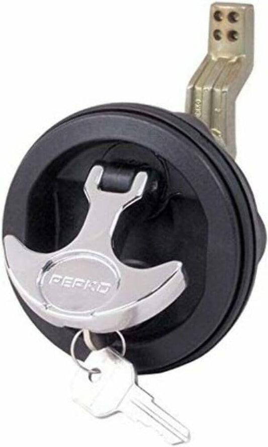 PERKO 1091DP1BLK Black Round Marine Flush Mount Lock
