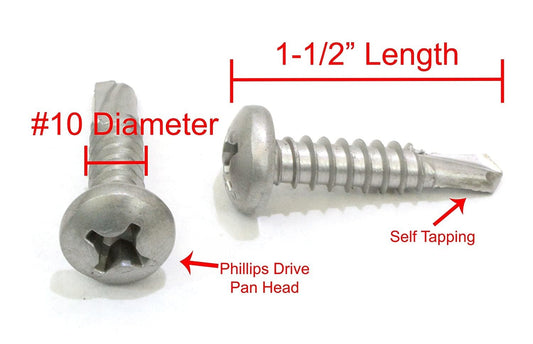 Seachoice - Stainless Steel Phillips Tapping Screw Pan Head